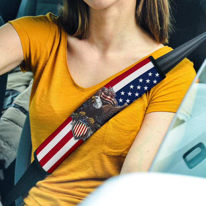 US Independence Day Eagle Taking US Shield Navy Seals Seat Belt Covers