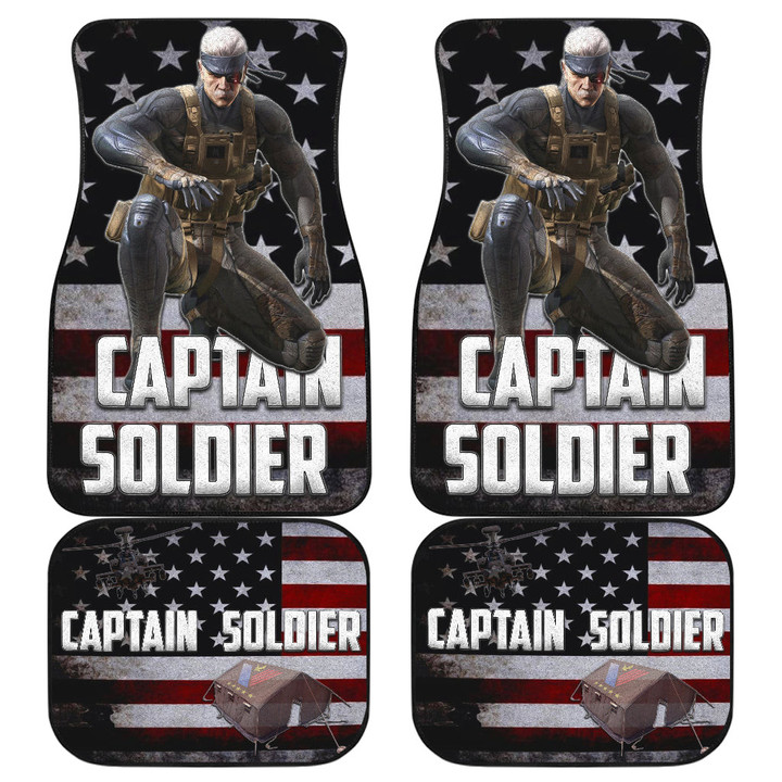 US Independence Day Captain Soldier US Flag Car Floor Mats