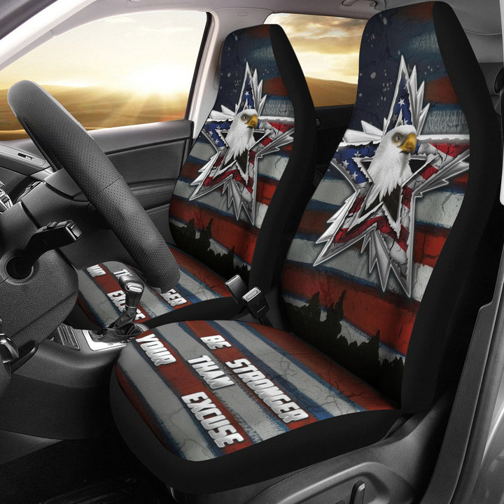 US Independence Day Eagle Emerging From Stars Be Stronger Than Excuse Car Seat Covers