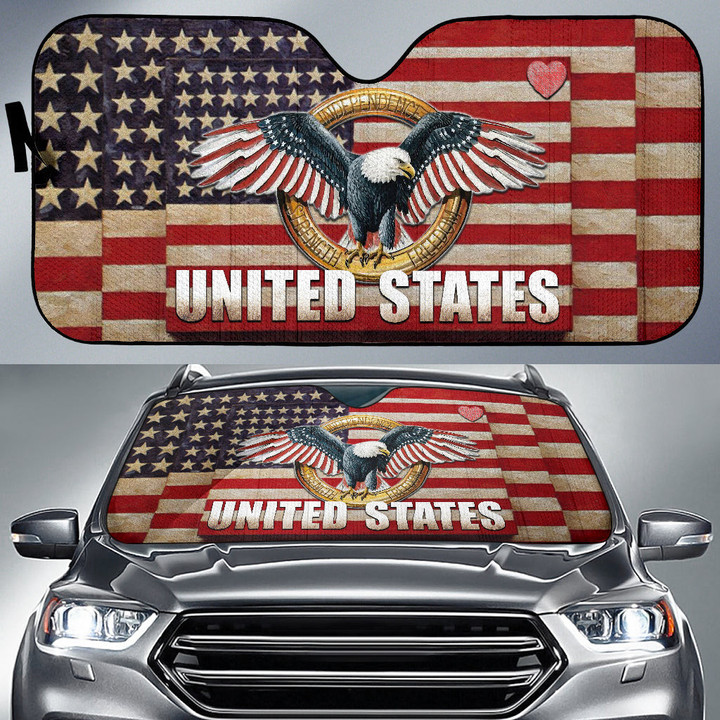 US Independence Day Eagle Flying Love Independence Strength Freedom Car Sun Shade