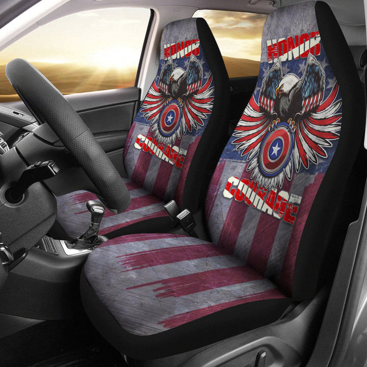 US Independence Day Eagle On US Shield Honor Courage Car Seat Covers