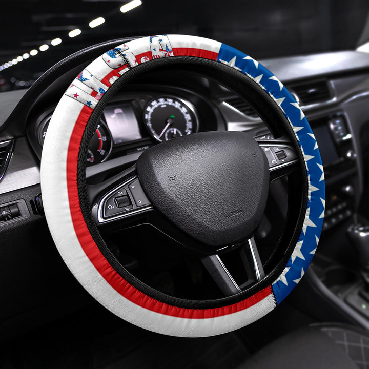 US Independence Day USA Flag Light Color Steering Wheel Cover