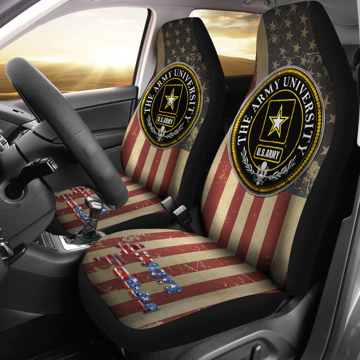 US Independence Day US Army University Always Faithful Car Seat Covers
