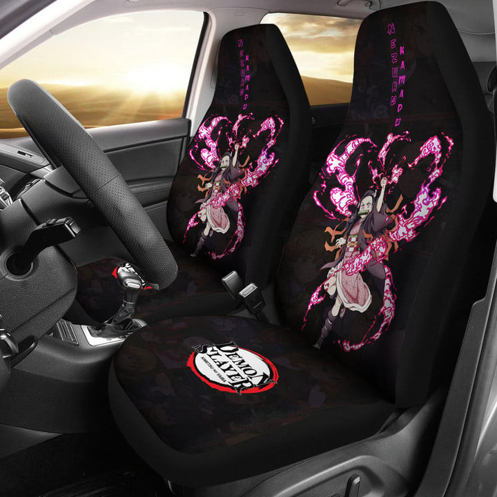 Nezuko Kamado Demon Slayer Car Seat Covers Anime Car Accessories Custom For Fans NA030704