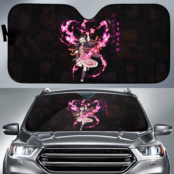 Nezuko Kamado Demon Slayer Car Sun Shade Anime Car Accessories Custom For Fans NA030704