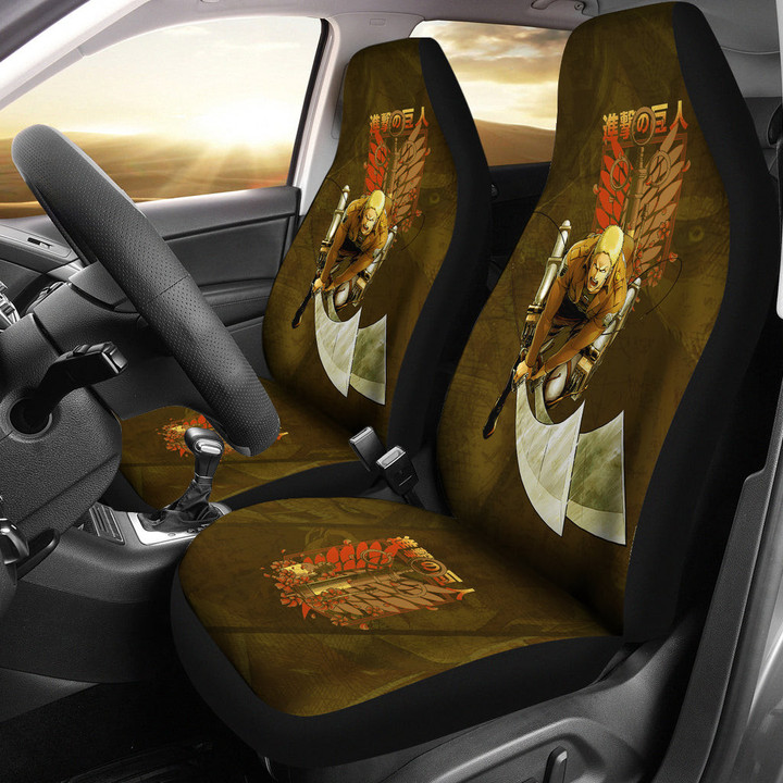 Reiner Braun Attack On Titan Car Seat Covers Anime Car Accessories Custom For Fans NA032501