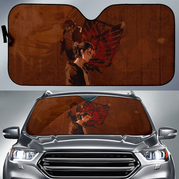 Eren Yeager Attack On Titan Car Sun Shade Anime Car Accessories Custom For Fans NA032403