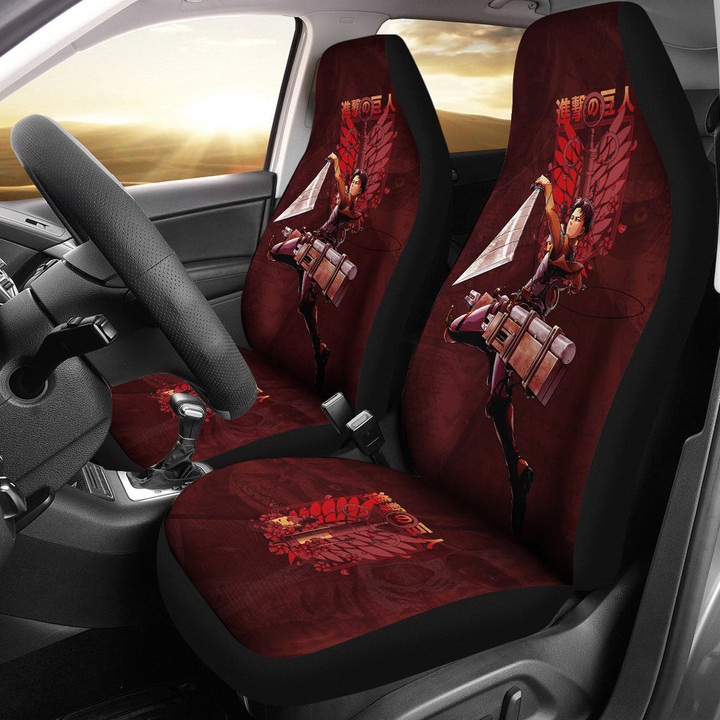 Levi Ackerman Attack On Titan Car Seat Covers Anime Car Accessories Custom For Fans NA032504
