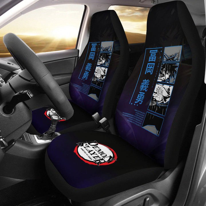 Giyu Tomioka Demon Slayer Car Seat Covers Anime Car Accessories Custom For Fans NA060303