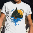 Lake Kite Surfing Shirt Cute Cartoon Graphic T-Shirt Kite Surfing Presents