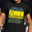 5 Things I Like Almost As Much As Roller Coaster Shirt For Fans Funny T-Shirts Saying Gift
