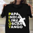 Papa India Lima Oscar Tango Shirt Phonetic Alphabet Plane T-Shirt Aviation Themed Gifts