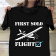 First Solo Flight Shirt Propeller Airplane Graphic Tee Birthday Gifts For Pilots