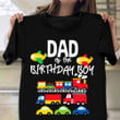 Dad Of The Birthday Boy Shirt Planes Trains Cars Cute T-Shirt Birthday Gift For Dad