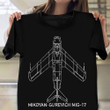 Mig-17 Shirt Mikoyan Gurevich MiG-17 Plane Russian Fighter Jet Warplane T-Shirt Print