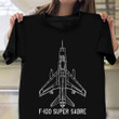 F-100 Super Sabre Jet Fighter T-Shirt Airplane Print Shirt Gift Ideas For Pilots
