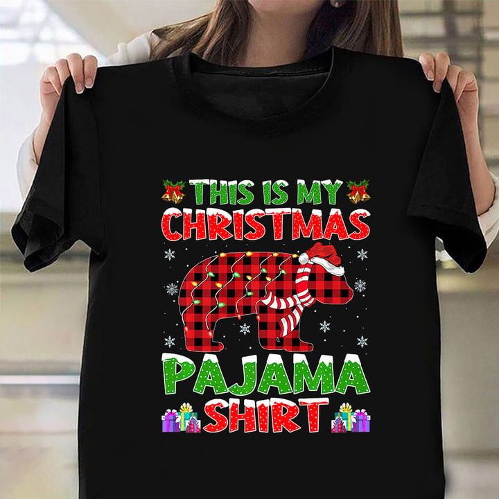 Panda Red Buffalo Plaid Christmas Shirt This Is My Christmas Pajama Shirt Cute Xmas Gifts