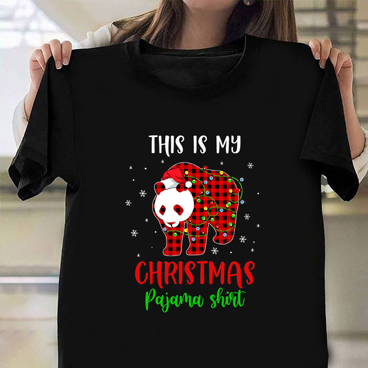 Panda Bear Red Plaid This Is My Christmas Pajama Shirt Christmas Presents For Dad
