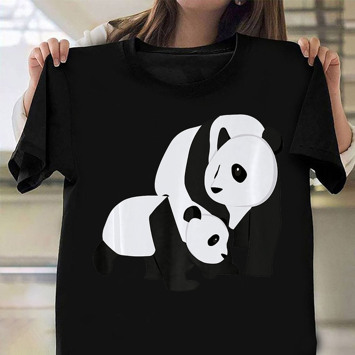 Panda Mom And Baby T-Shirt Panda Graphic Tee Mom And Daughter Gift Ideas