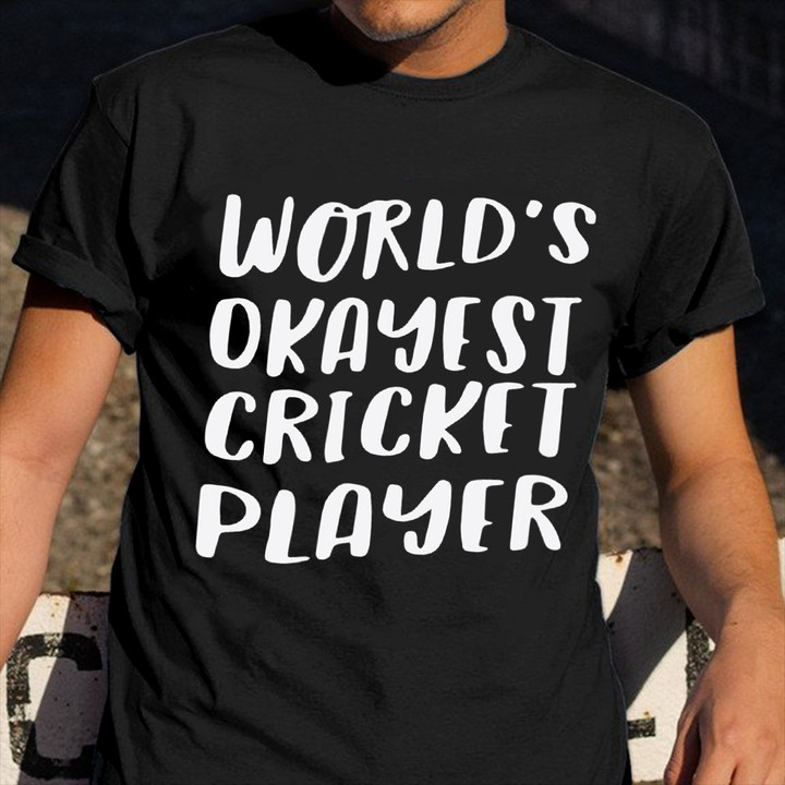 World'S Okayest Cricket Heartbeat Shirt Funny Vintage T-Shirt Cricket Gift Ideas