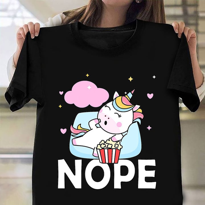 Nope Not Today T-Shirt Lazy Unicorn Cute Graphic Shirts Gifts For Teenage Guys