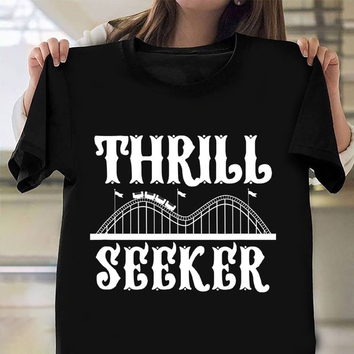 Thrill Seeker Roller Coaster T-Shirt Design Theme Park Roller Coaster Apparel