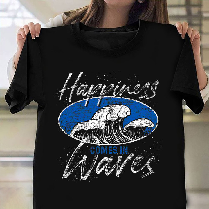 Happiness Is Kiteboarding Shirt Vintage Graphic Tee Funny Surfer Gifts
