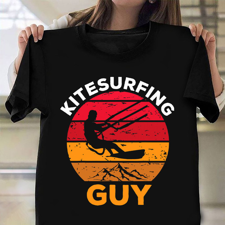 Kitesurfing Guy Shirt Retro Design Surf T-Shirt Presents For Surfers