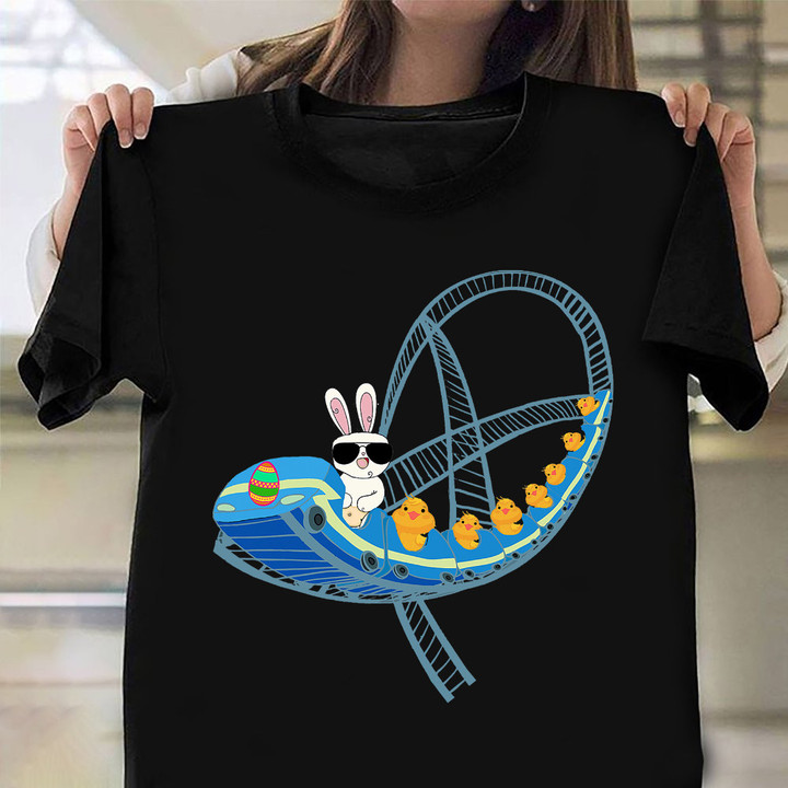 Bunny And Duck Ride Roller Coaster Shirt Funny Animal Park T-Shirt Presents For Nephew