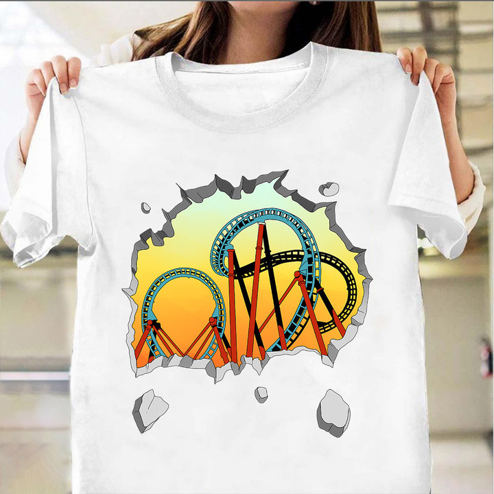 Roller Coaster Shirt Amusement Park Cool Graphic T-Shirt Great Gifts For Teens