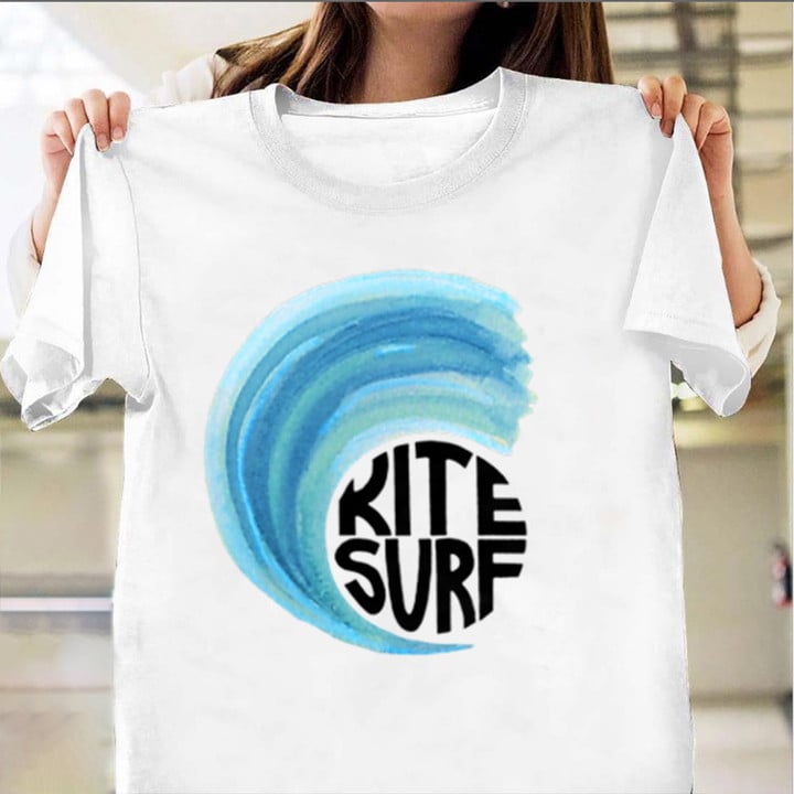 Kite Surf Shirt Blue Wave Kitesurfing T-Shirt Cool Gifts For Teenage Guys
