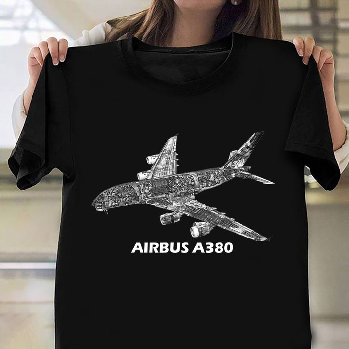 Airbus A380 Shirt Wide Body Airplane T-Shirt Grandad Presents