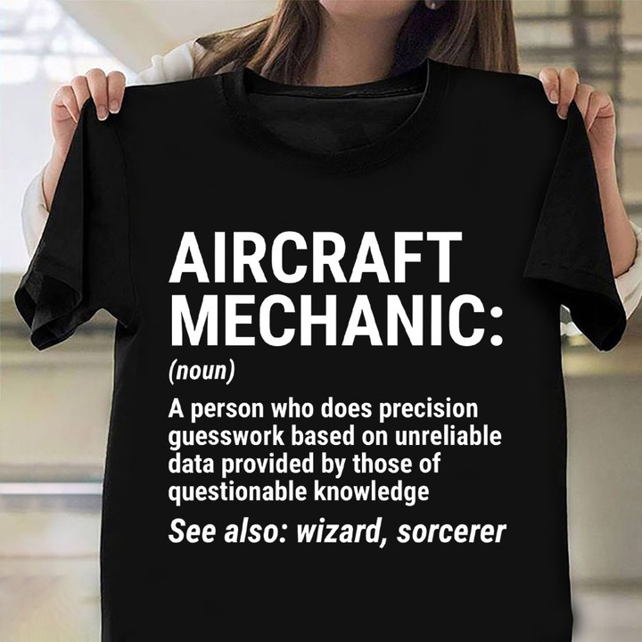 Aircraft Mechanic Noun Definition T-Shirt Funny Mechanic Shirts Presents For Grandpa