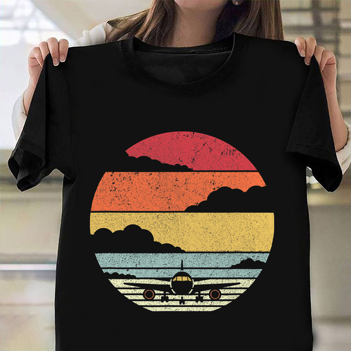 Airplane Shirt Vintage Style Pilot T-Shirt Presents For Step Dad
