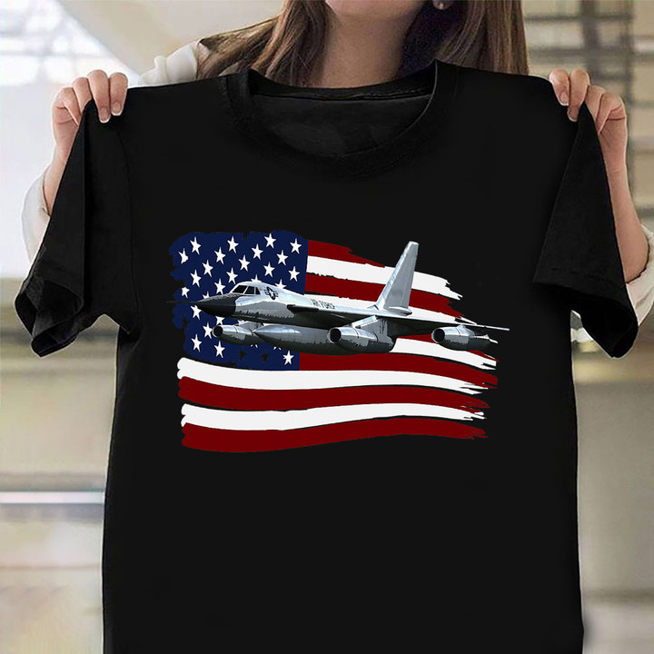 Convair B-58 Hustler Shirt Strategic Bomber USA Flag T-Shirt Gift Ideas For Son