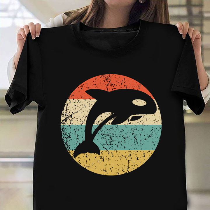 Killer Whale Shirt Vintage Retro Graphic Tee Gifts For Whale Lovers