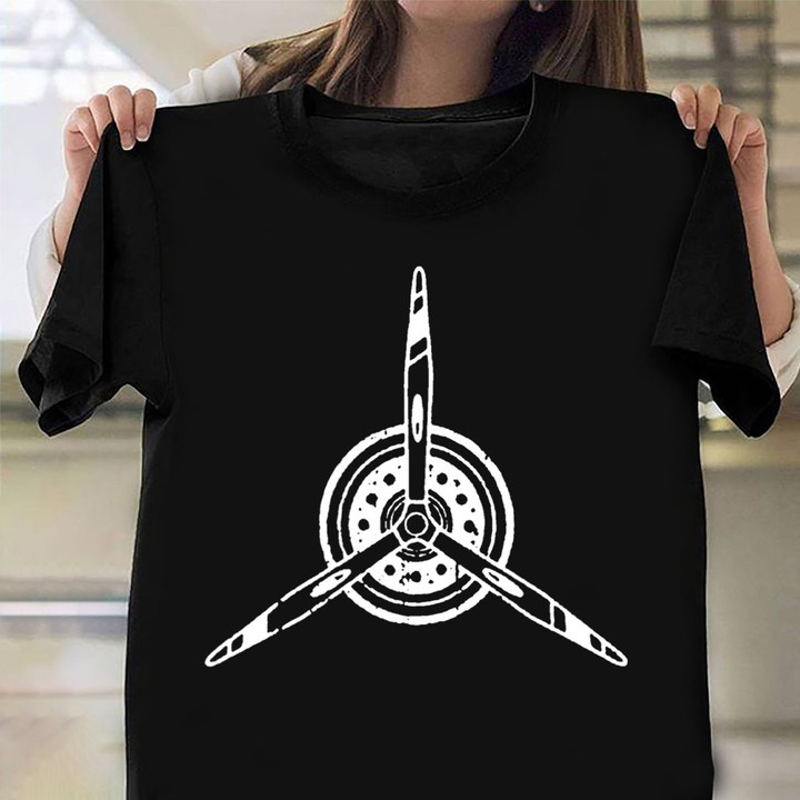Airplane Shirt Graphic Tee Themed Aircraft Propeller Prop Aviation T-Shirt Apparel