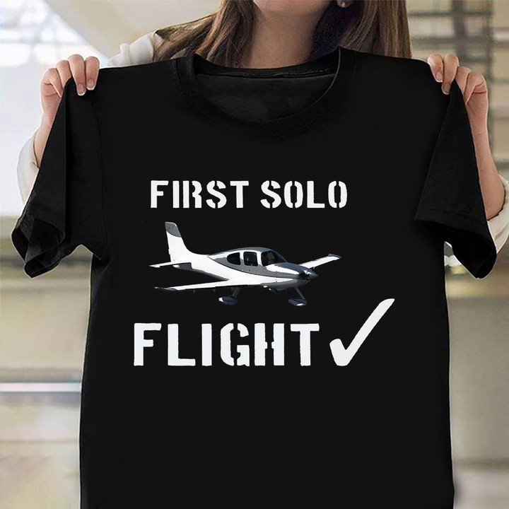 First Solo Flight Shirt New Pilot Matching T-Shirt Gift Ideas For Boyfriend