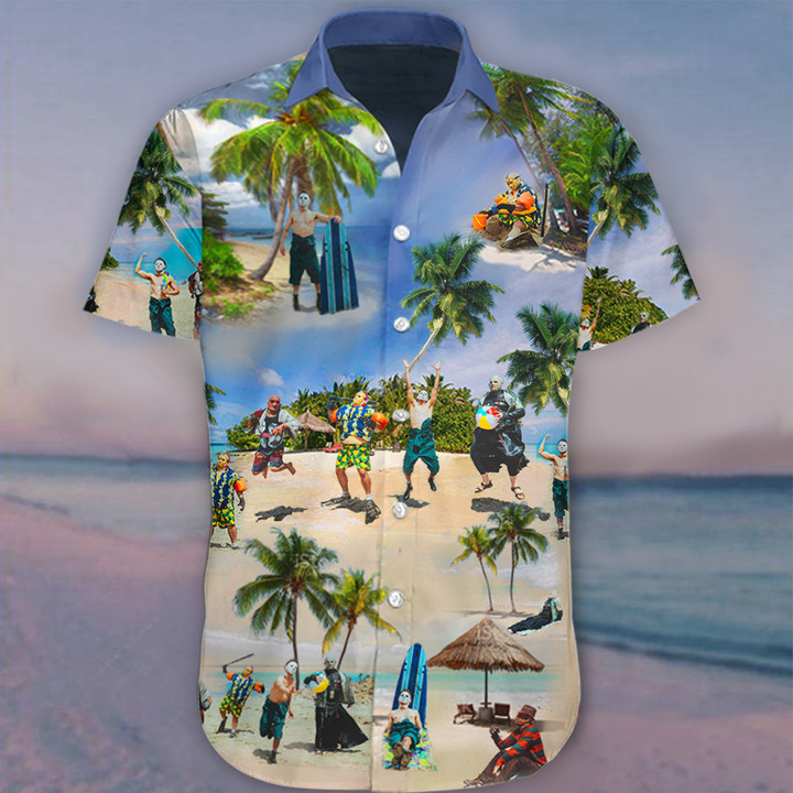 Horror Slashers By The Sea Hawaii Shirt Horror Themed Mens Beach Clothing Gift