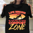 Life Begins At The End Of Your Comfort Zone Shirt Kite Surfing Quote T-Shirt Gift For Surfers