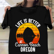 Life Is Better At Cannon Beach Oregon Shirt Sunset Graphic Kite T-Shirt Mens Gift