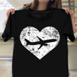 Airplane Pilot Shirt Heart Graphic Vintage Clothing Grandfather Presents