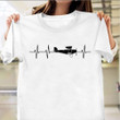 Airplane Pilot Heartbeat Shirt Vintage Design Clothes Great Gifts For Dad