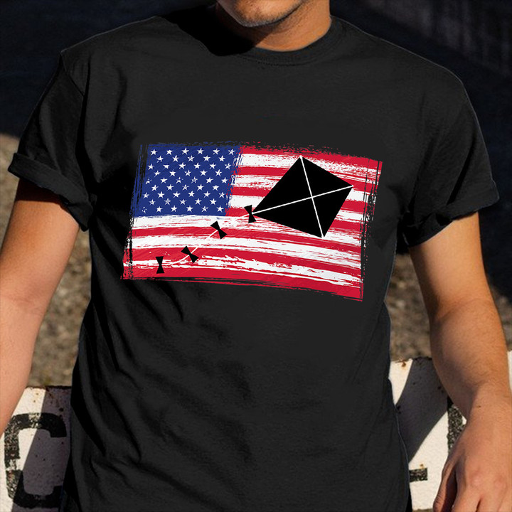 Kite America Flag Shirt Kite Lovers Patriotic T-Shirt Best Cousin Gifts