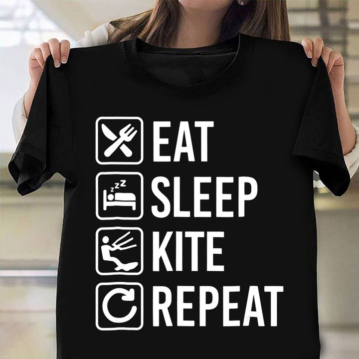 Kite Surfer Life Shirt Eat Sleep Kite Repeat Fun T-Shirt Best Gifts For A Dude