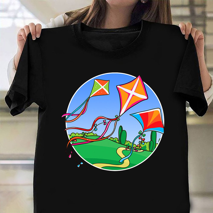 Kites Flying In Sky Shirt Kite Flyer Cute Graphic T-Shirt Gifts For Guys