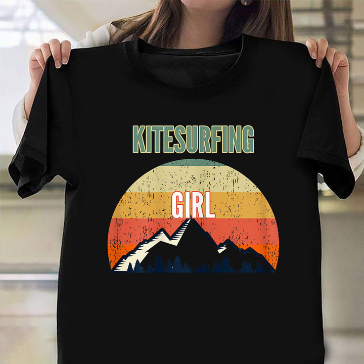 Kitesurfing Girl Shirt For Women Kitesurfing Player Sports Tees Gift For Aunt