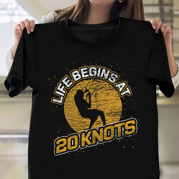 Life Begins At 20 Knots Shirt Vintage Graphic Surfer Tees Gift Ideas For Him