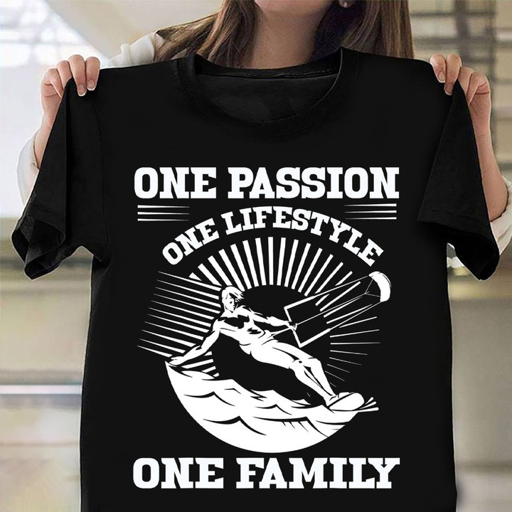 One Passion One Lifestyle One Family Shirt Kite Surfing Sports Apparel Mens Gift