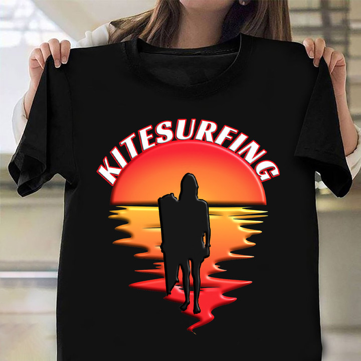 Kitesurfing Shirt Sunset Graphic Kiteboard T-Shirt Gifts For Athletic Women